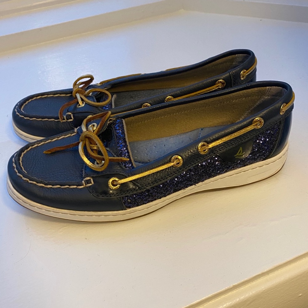 Sperry Top-Sider Angelfish Navy Glitter Boat Shoe